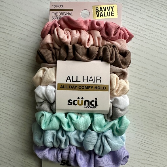 Scunci Scrunchies 10Piece Set Colors Elastic Hair Ties for Ponytails NWT - Picture 1 of 1